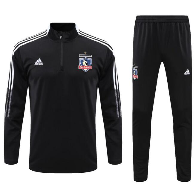 2021/22 Colo-Colo Black Training Kits Sweatshirt with Pants